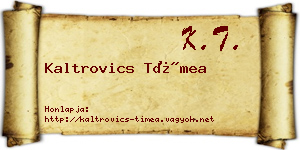 Kaltrovics Tímea névjegykártya